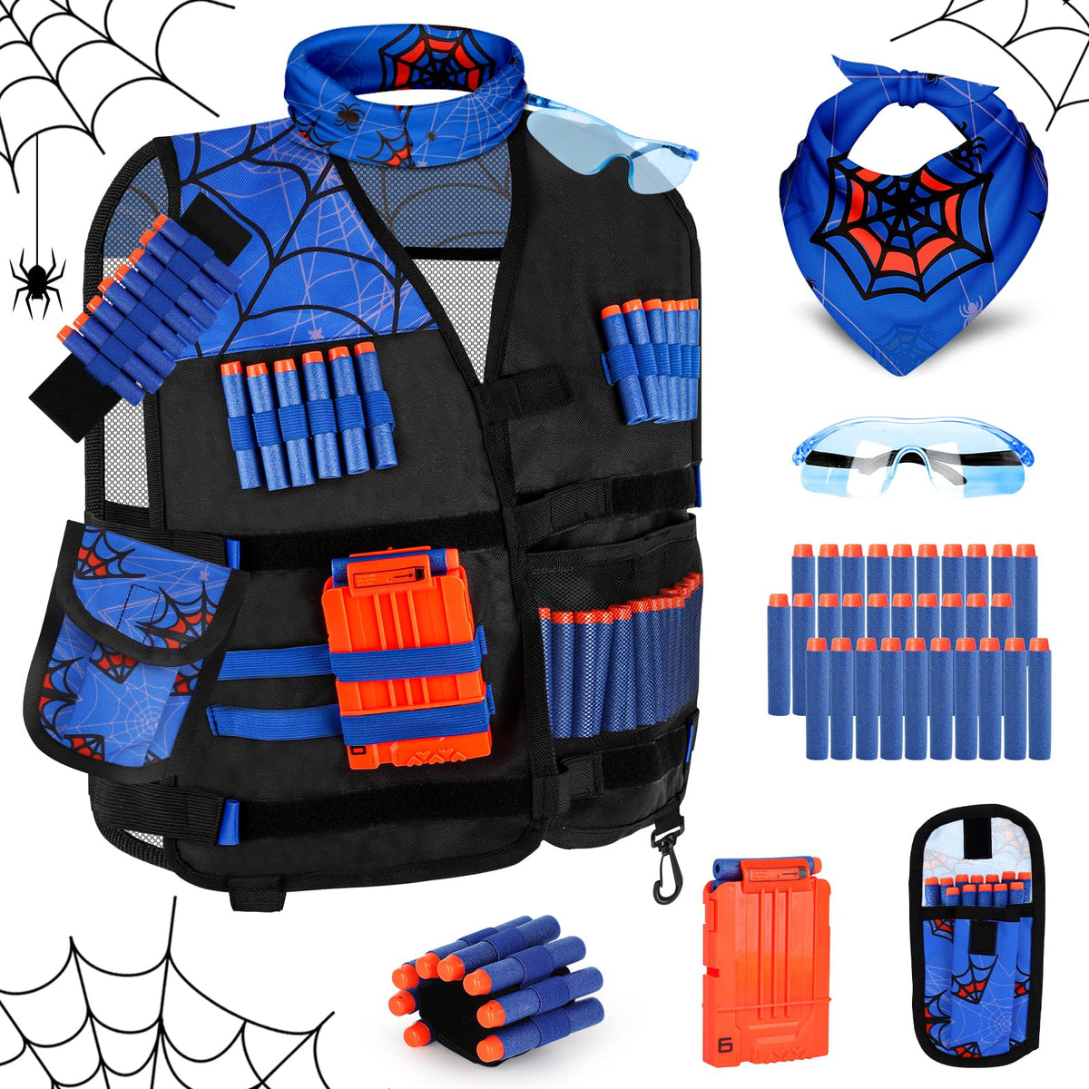 Lehoo Castle kids tactical vest front view with adjustable straps for a secure fit.