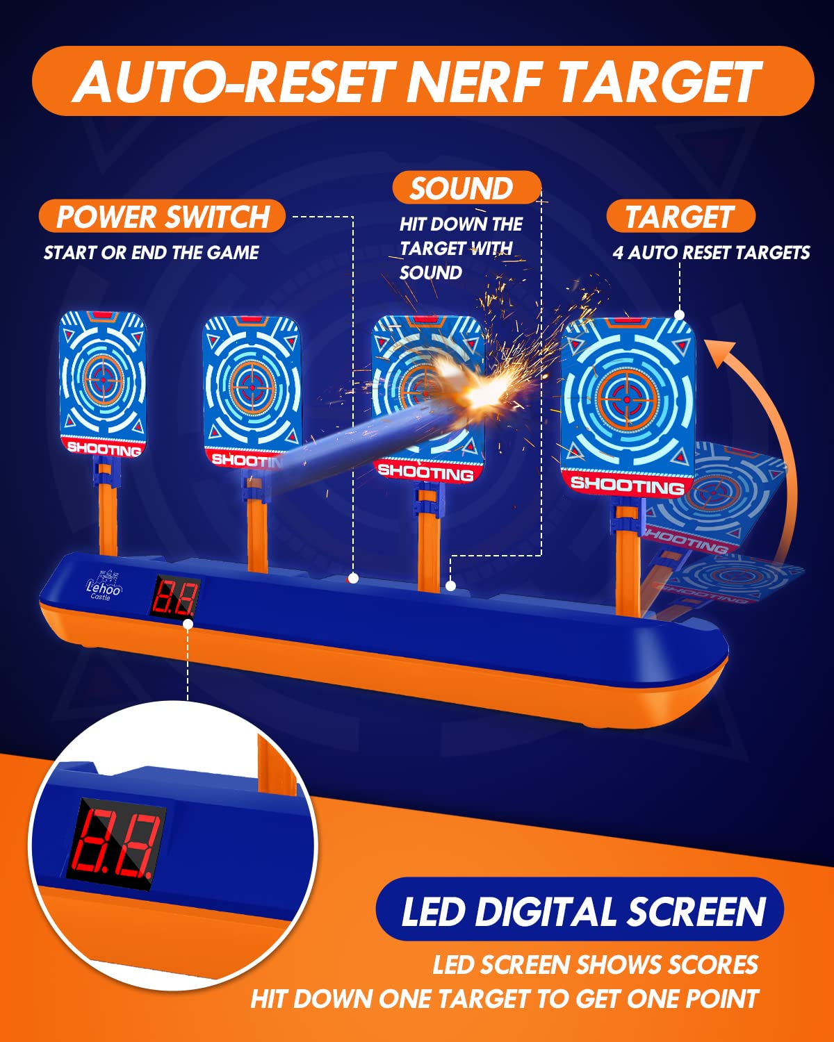 Lehoo Castle digital targets with LCD scoring display