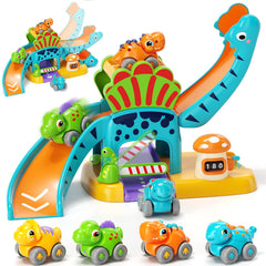 Lehoo Castle dinosaur slide track ready for toddler race play