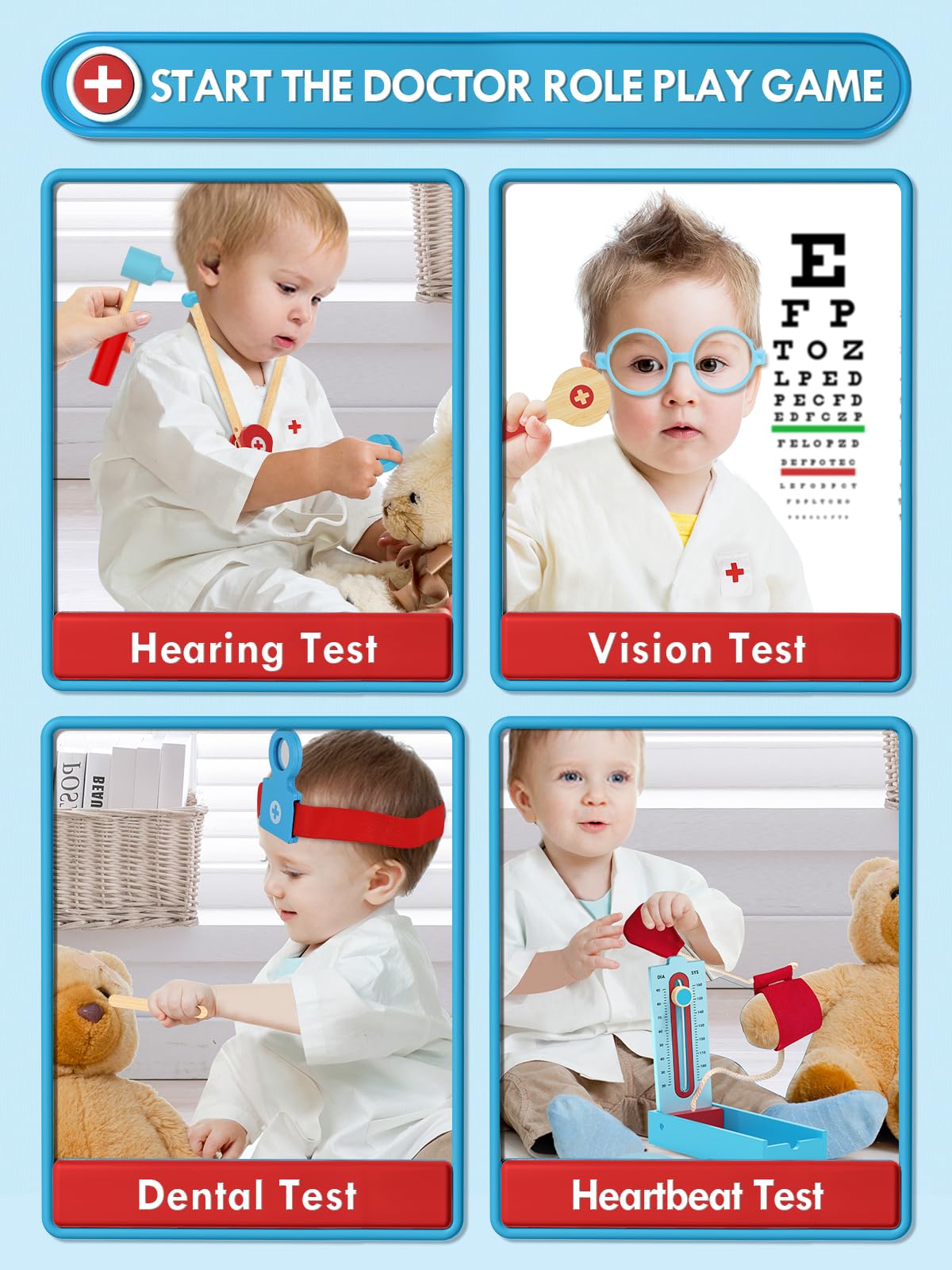 Lehoo Castle Doctor Kit hearing tester for patient checkups in play.