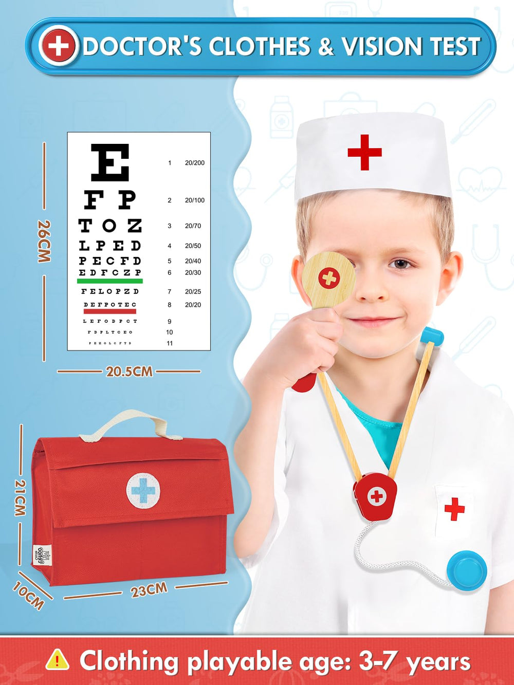 Lehoo Castle Doctor Kit safety glasses for confident pretend doctor sessions.