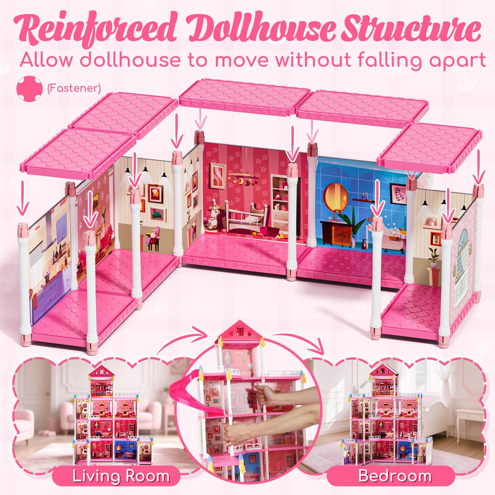 Lehoo Castle Dreamhome accessories and dolls for imaginative play