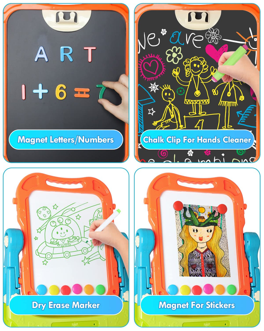 Lehoo Castle easel features 360-degree rotatable board for easy access.