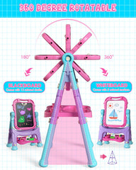 Lehoo Castle easel double-sided board rotates 360 degrees for shared art