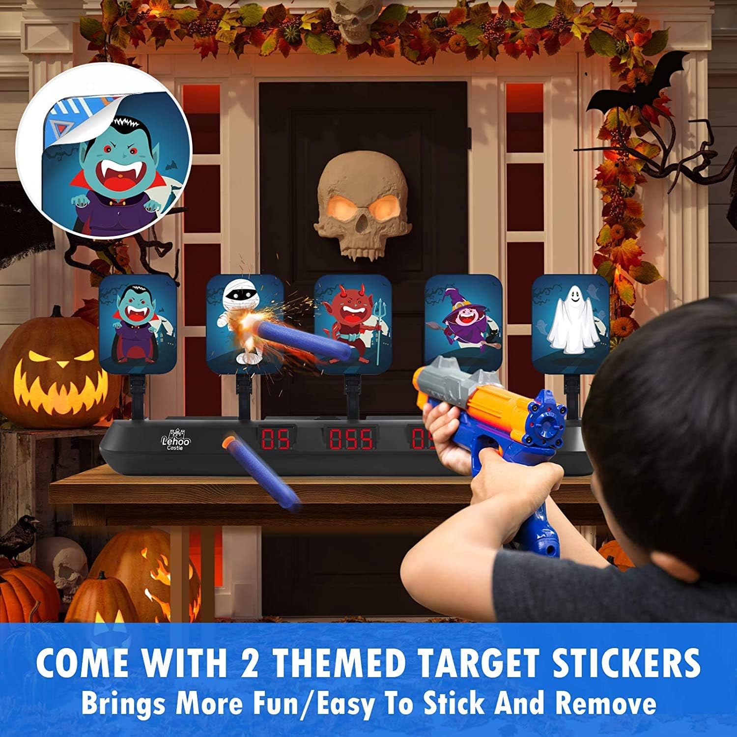 Lehoo Castle electric target with sound effects enhances excitement.