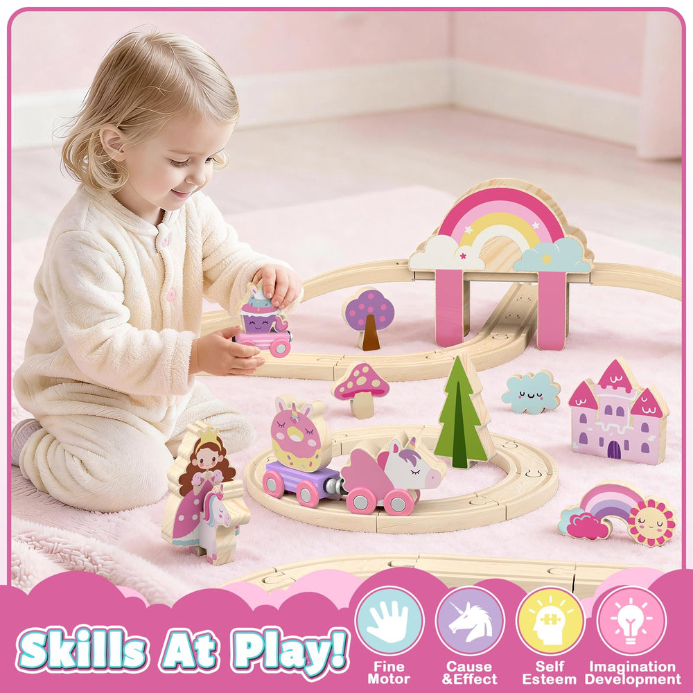 Lehoo Castle fairies and unicorns figures in pink for magical scenes