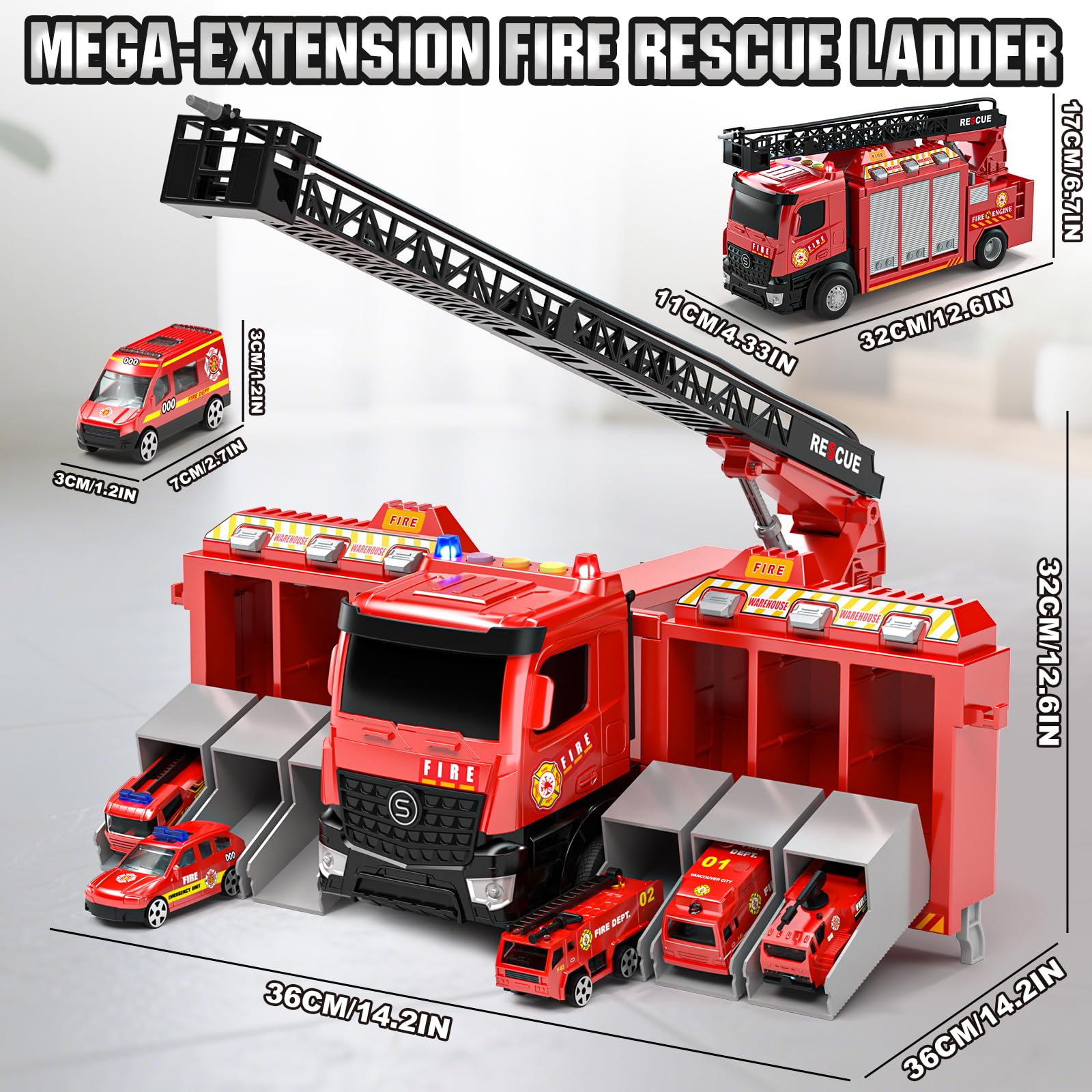 Lehoo Castle fire truck uses non-toxic materials for safe play.