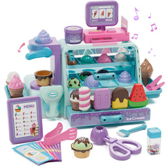 Lehoo Castle ice cream counter playset for imaginative pretend play and colorful flavors.