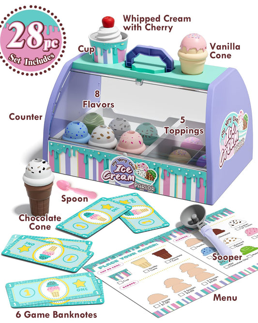 Lehoo Castle ice cream flavors assortment shows colorful options for storytelling and role play.