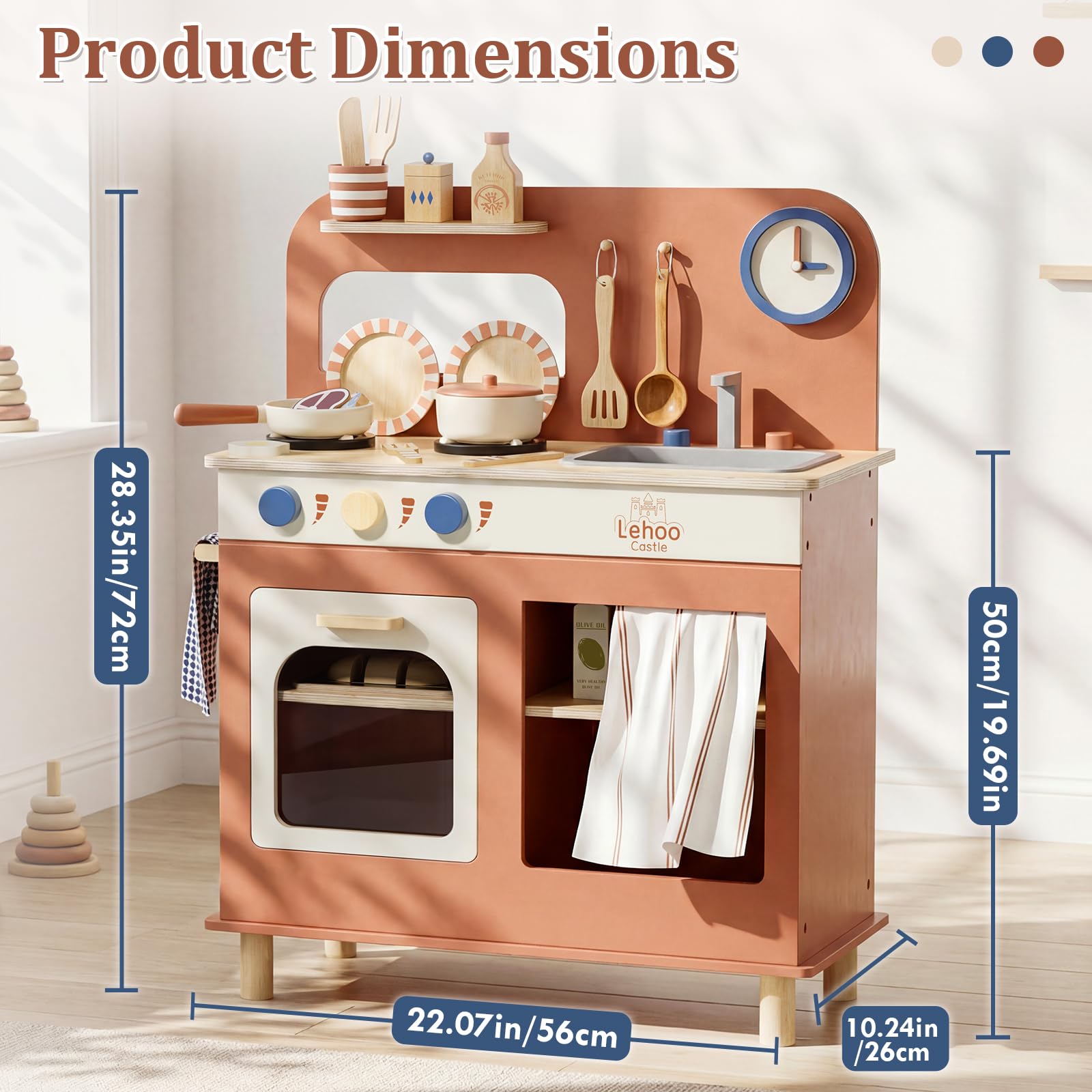 Lehoo Castle pots and pans set expands kitchen pretend meals for kids.