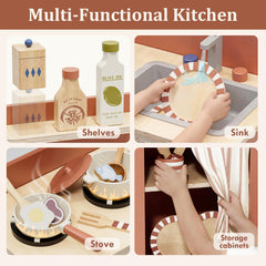 Lehoo Castle play kitchen sink faucet provides tactile water-play moments.