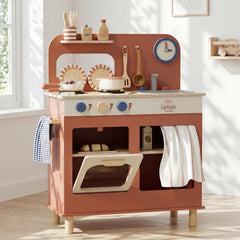 Lehoo Castle play kitchen stove controls encourage imaginative cooking play for toddlers.