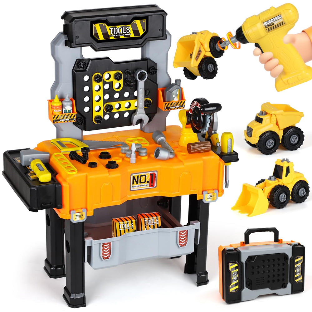 Lehoo Castle tool bench with electric drill for hands-on pretend play.