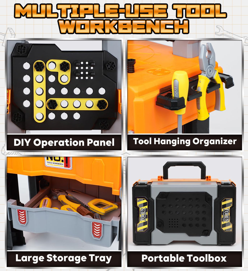 Lehoo Castle low-speed drill with easy-to-press button for young builders.