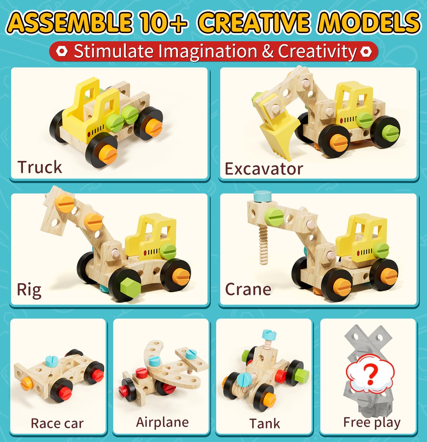 Lehoo Castle Tool Set wrench promotes fine motor skills during imaginative builds