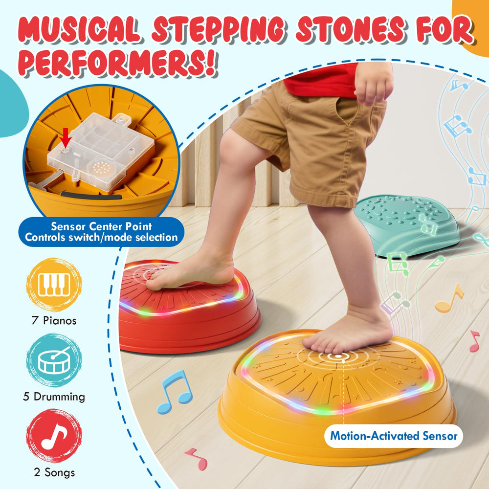Lehoo Castle three-mode stepping stones encourage rhythm exploration during play