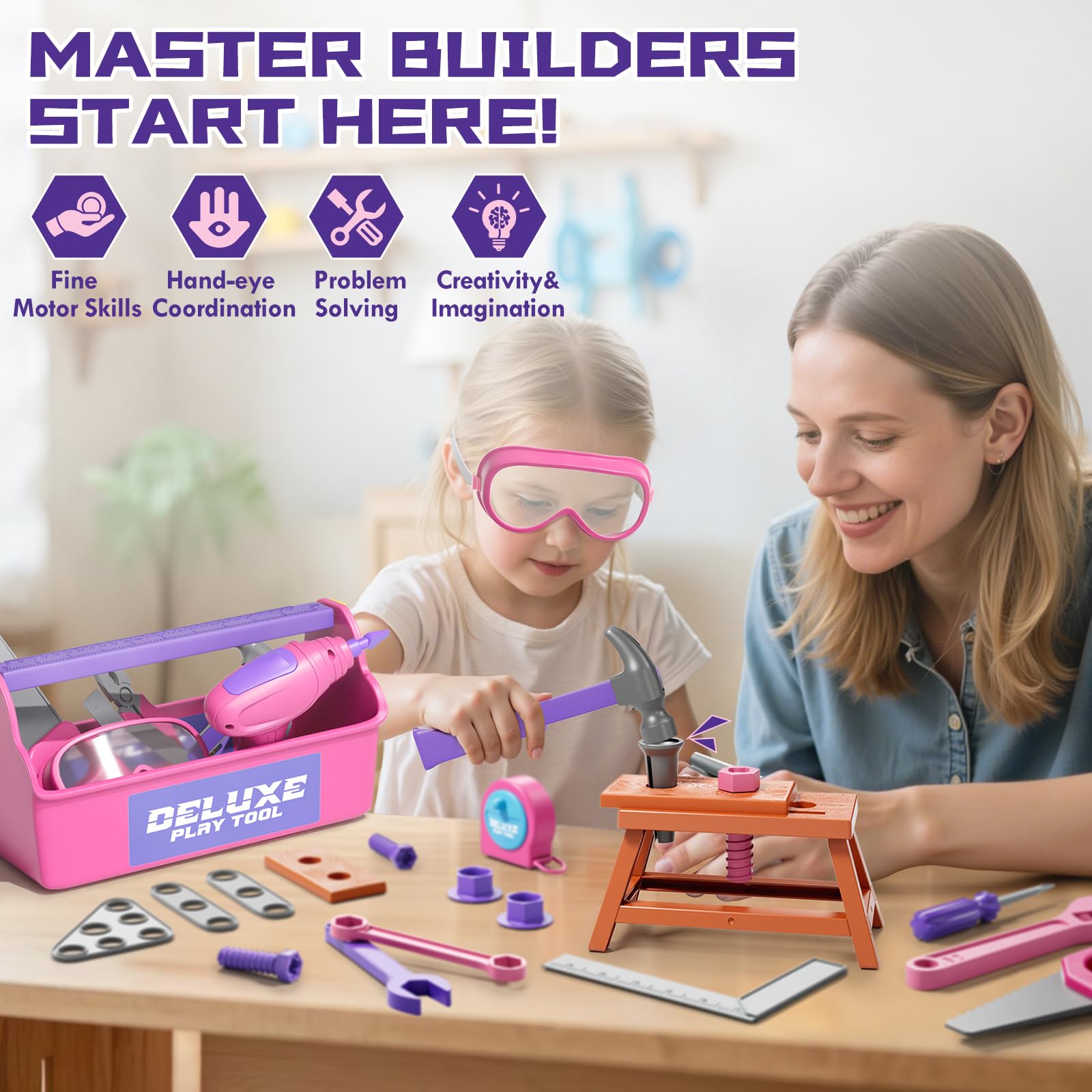 Lehoo Castle mini workbench encourages organization and practical role play.