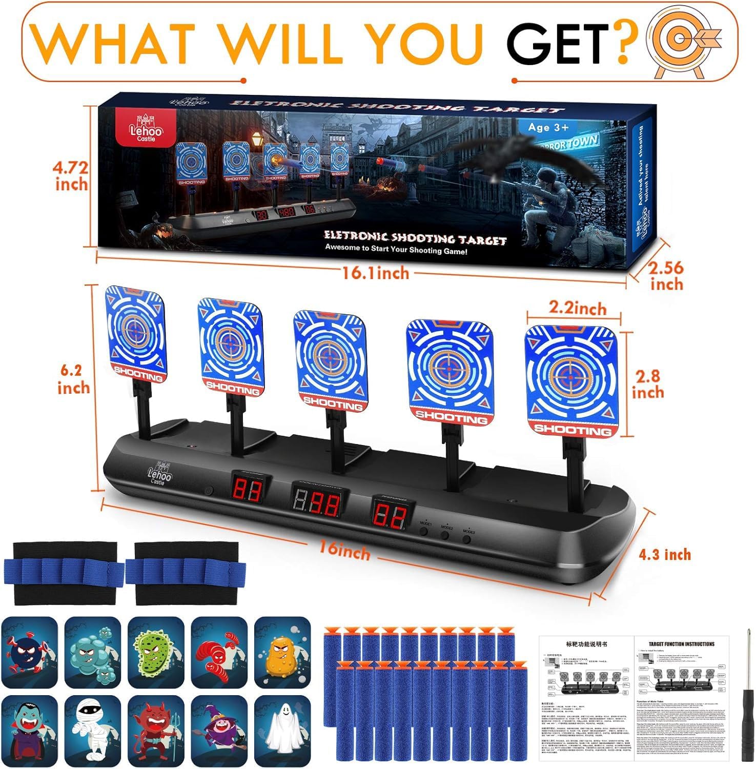 Lehoo Castle Nerf Mega/Rival compatible target for versatile play.