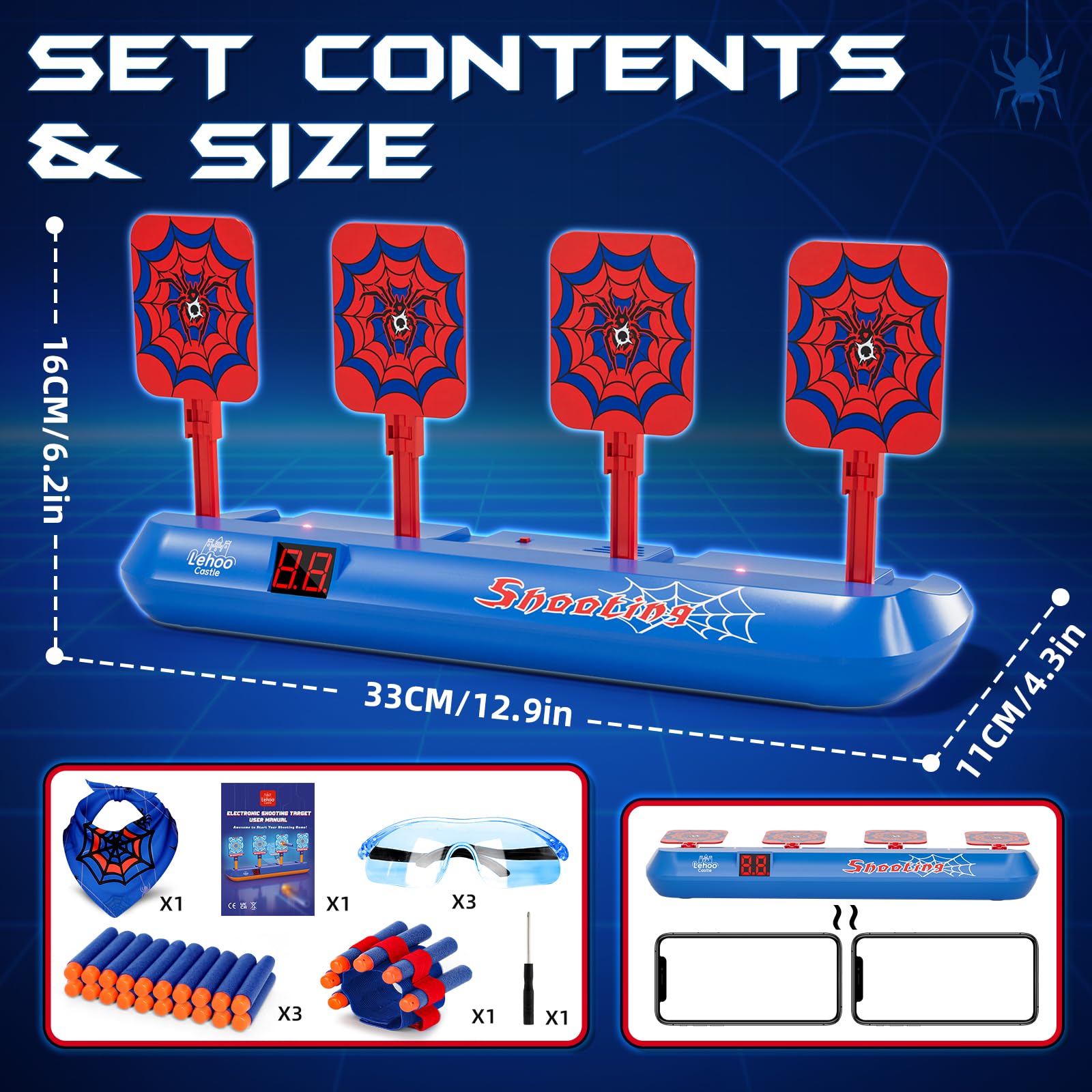 Lehoo Castle safety glasses protect eyes during energetic Nerf battles.
