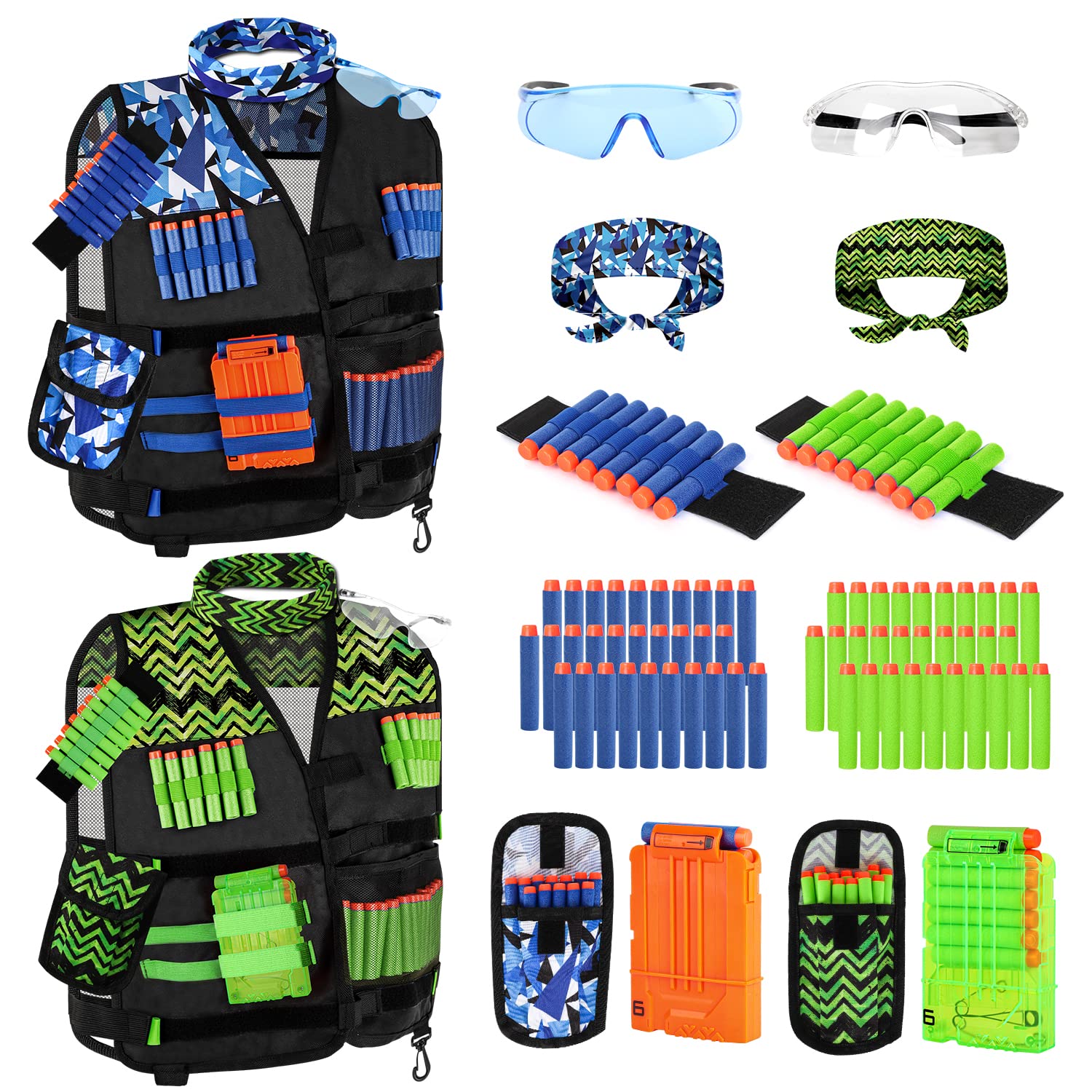 Lehoo Castle Nerf vest blue, lightweight and adjustable for kids.