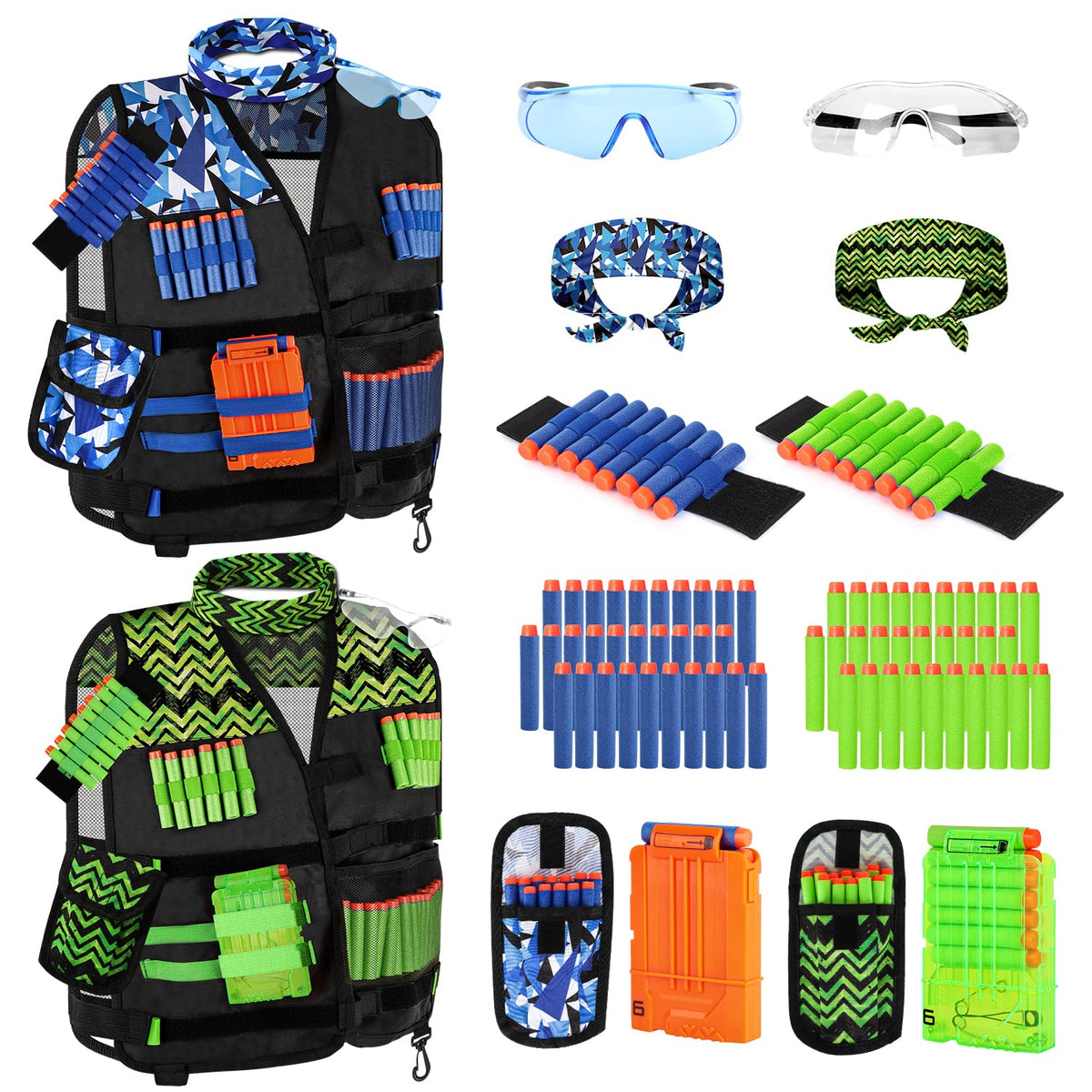 Lehoo Castle Nerf vest blue, lightweight and adjustable for kids.
