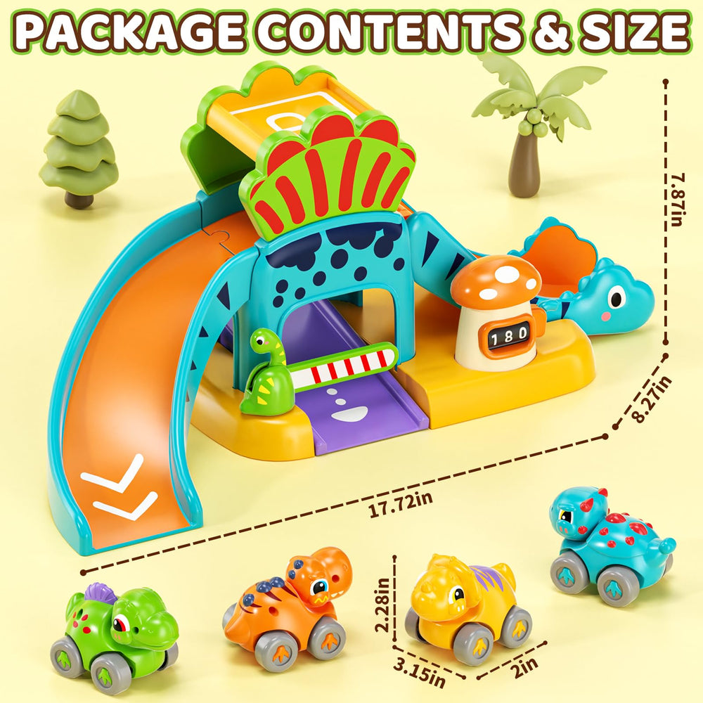 Lehoo Castle toddler places cars on the track to learn colors