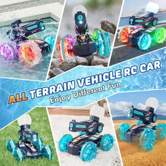 Lehoo Castle RC car water battle setup with spray action