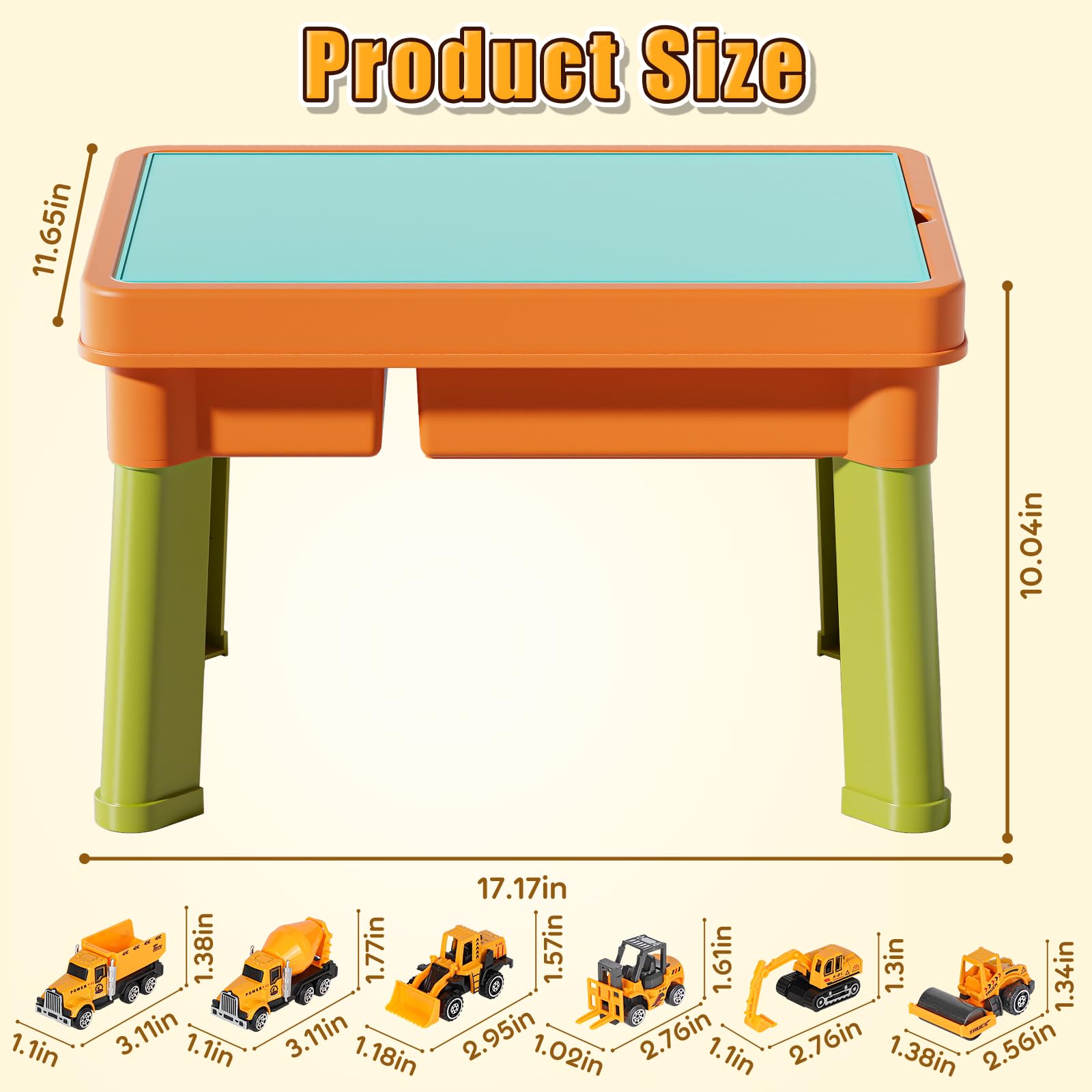 Lehoo Castle alloy trucks on the sensory table encouraging construction play.