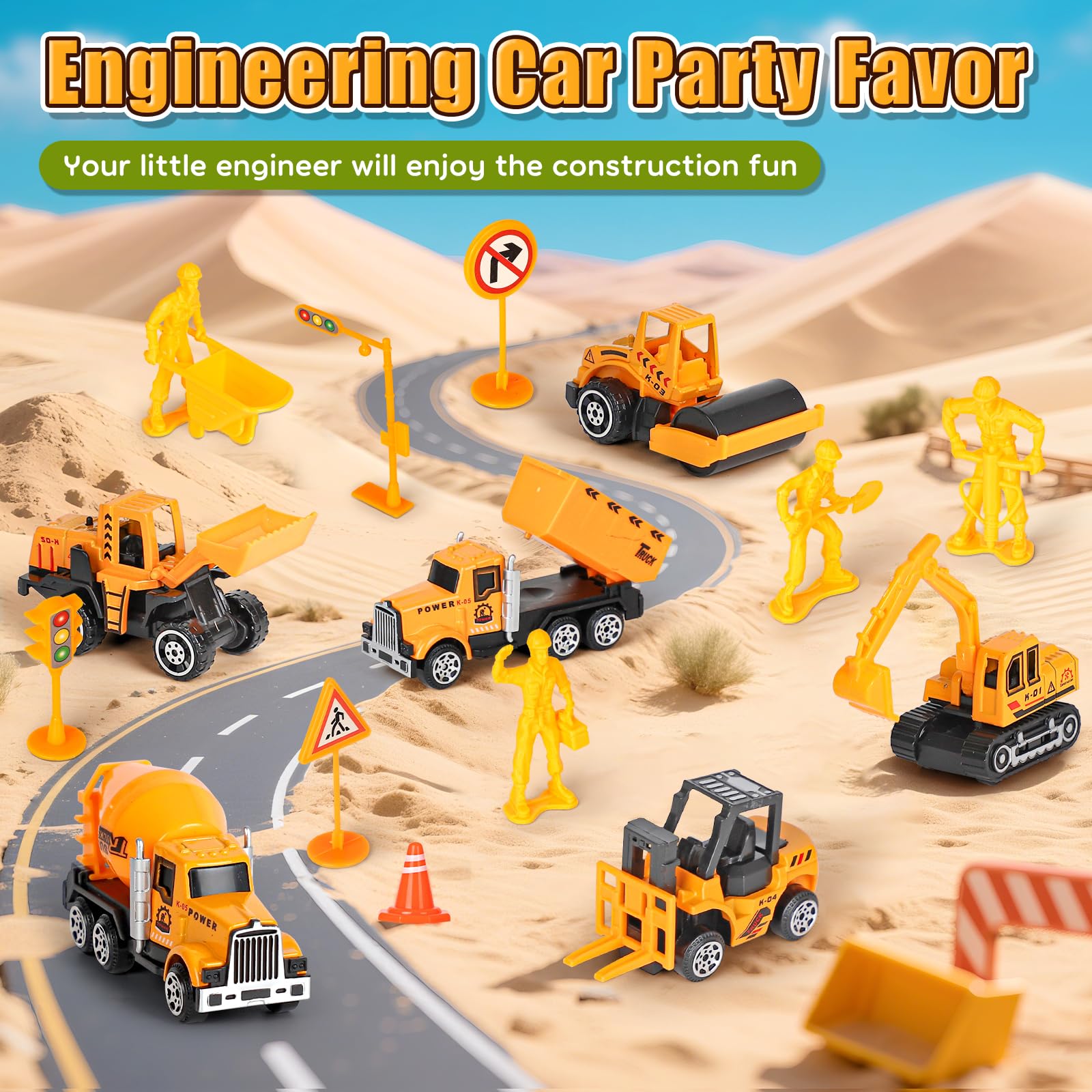 Lehoo Castle road workers figures joining the sand play scene.
