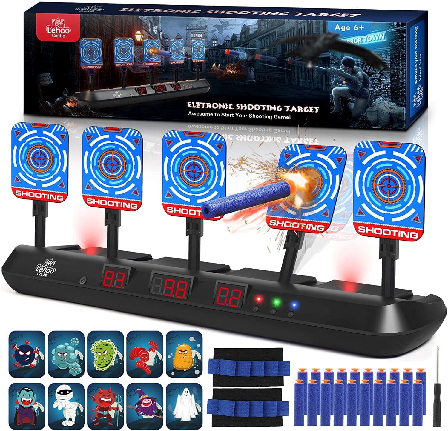 Lehoo Castle Nerf 5-target setup for extended, engaging play.