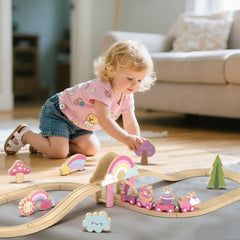 Lehoo Castle smooth-edge wooden train ensures safe daily play