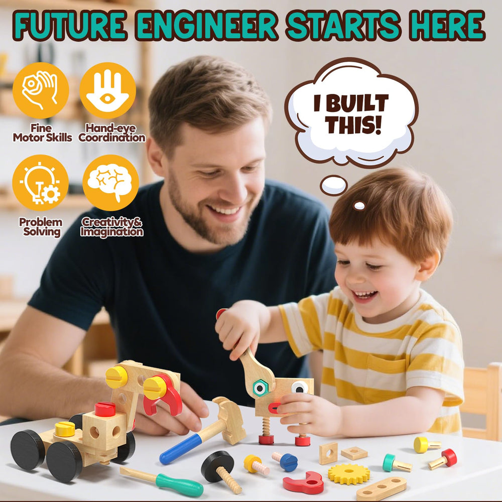 Lehoo Castle smooth edges and non-toxic paint ensure safe early construction play.