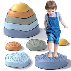 Lehoo Castle stepping stones with anti-slip bottom for safe indoor and outdoor play.