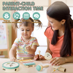 Lehoo Castle tambourine for toddlers supports social play and rhythm skills.