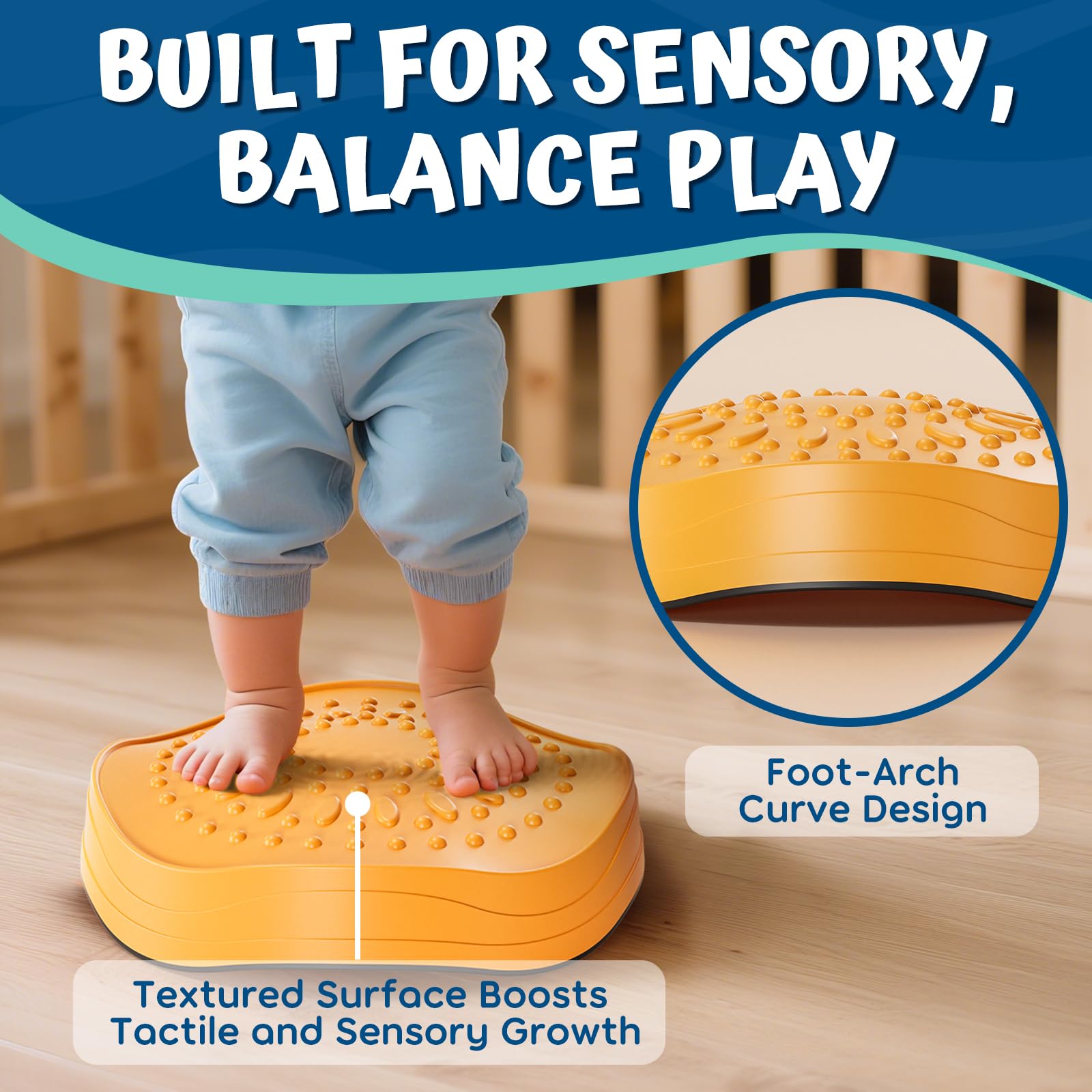 Lehoo Castle textured-surface grip stones support safe stepping and motor skill development.