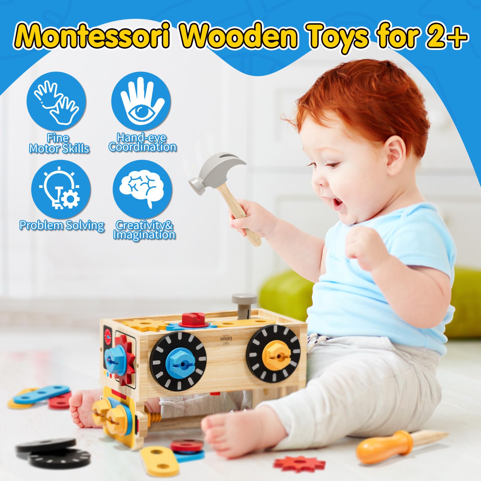 Lehoo Castle wheels and nuts for interactive assembly and rotation