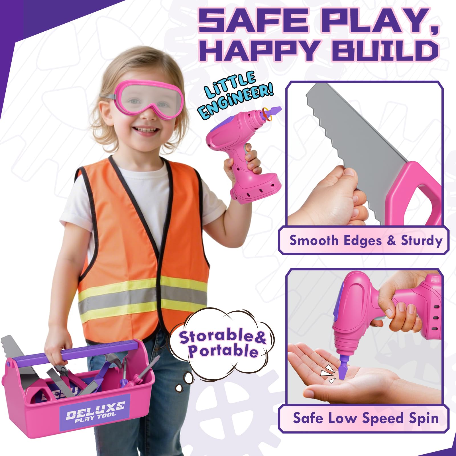 Lehoo Castle toy hammer and screw set boosts coordination during play.