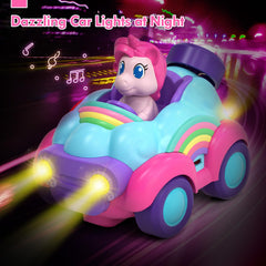 Lehoo Castle Unicorn RC Car music function, adds cheerful tunes during play.