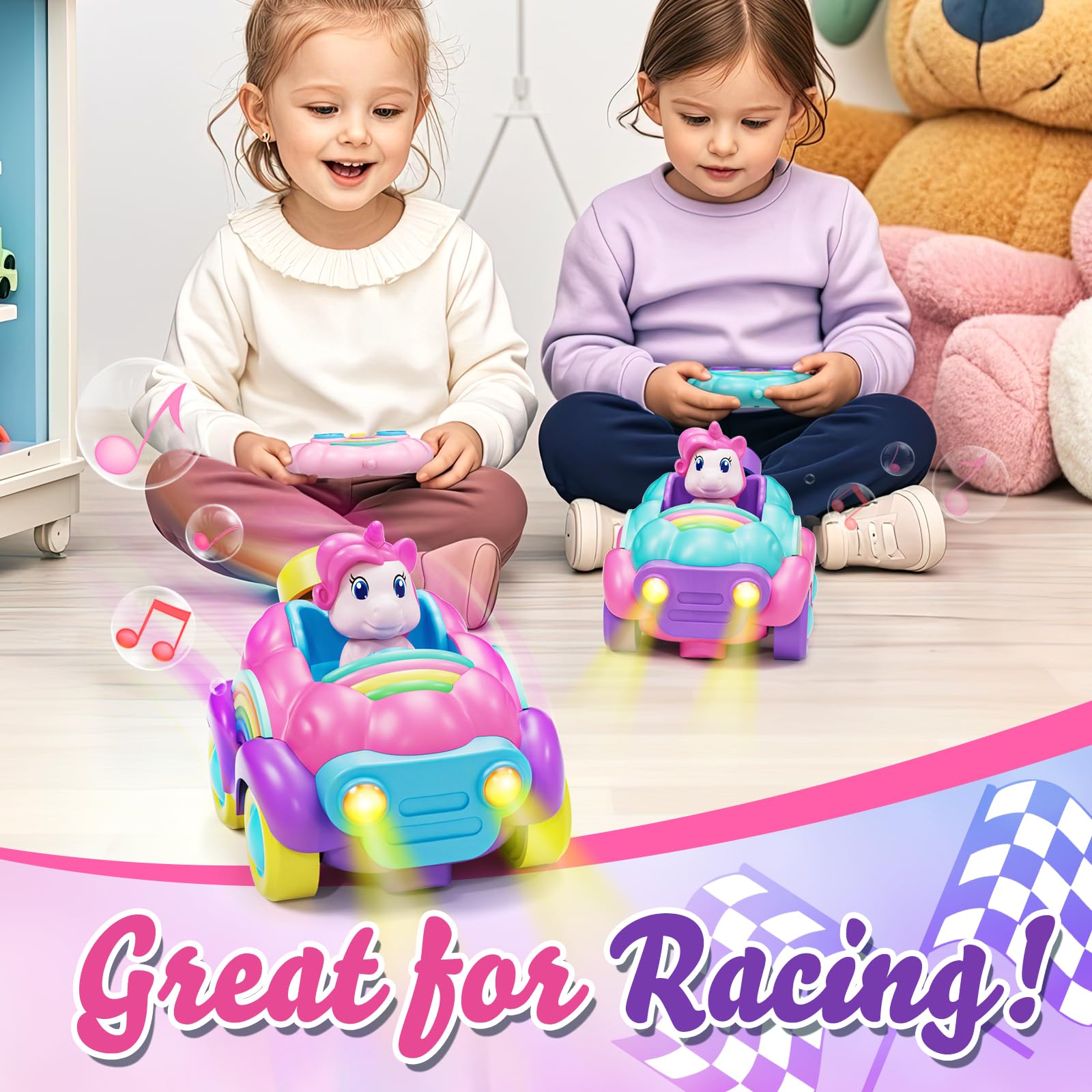 Lehoo Castle unicorn RC car USB rechargeable for hassle-free play sessions.