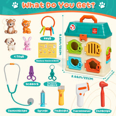Lehoo Castle vet playset animal models invite empathetic pretend care