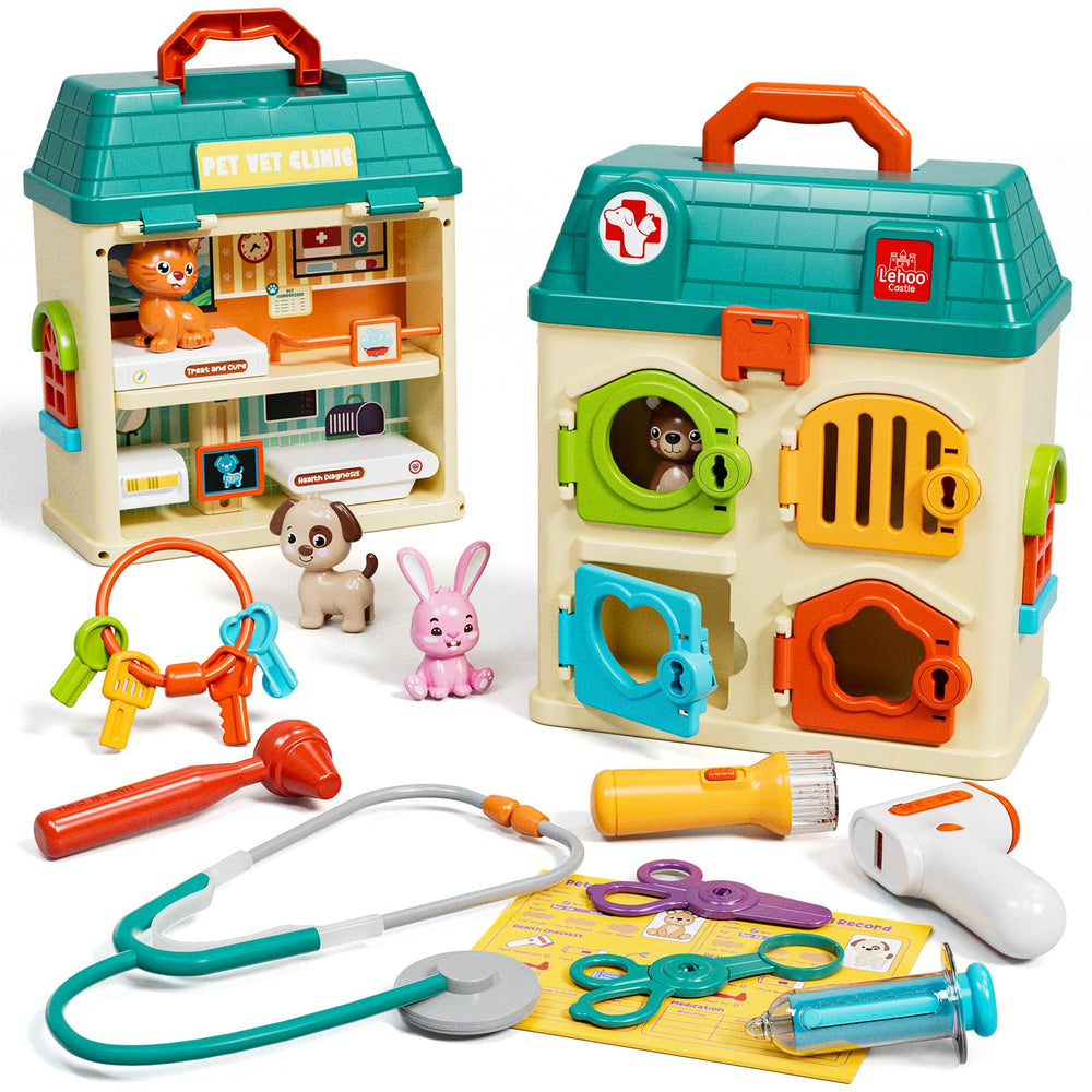 Lehoo Castle vet playset room doors for organized pretend care play