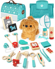 Lehoo Castle wooden doctor kit coat and stethoscope invite imaginative play.