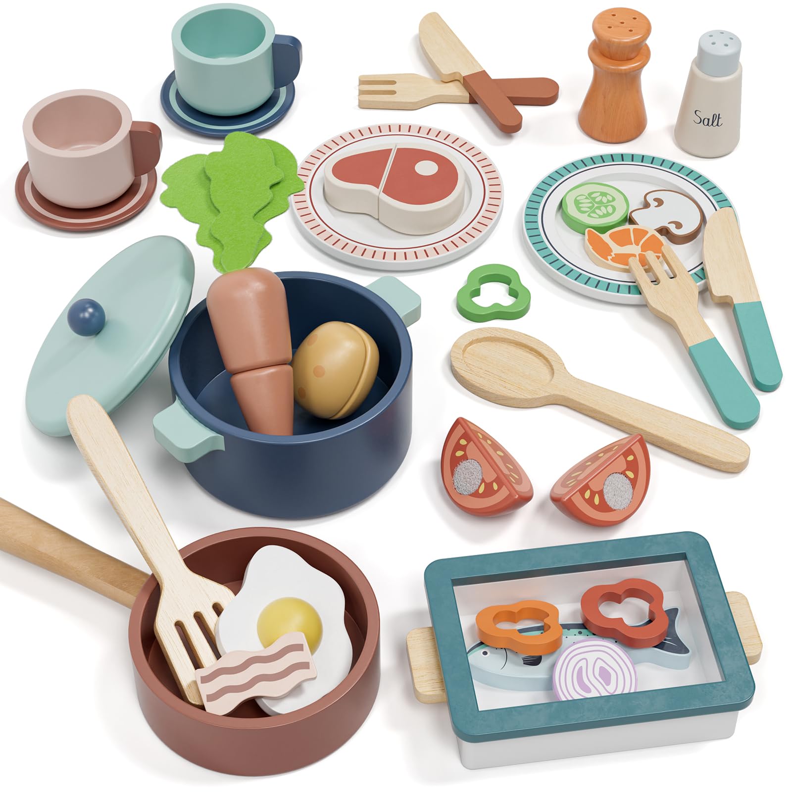 Lehoo Castle wooden play kitchen set, spark imaginative cooking and role‑play for kids