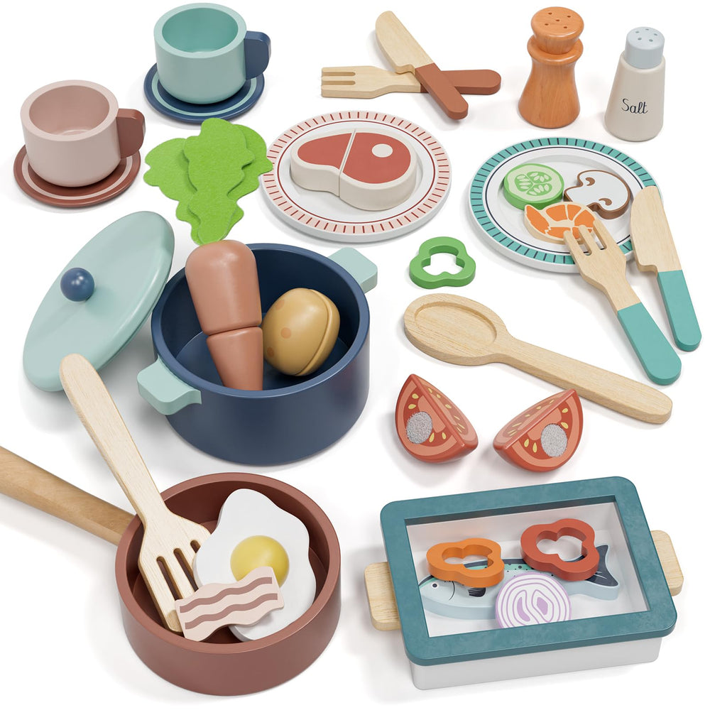 Lehoo Castle wooden play kitchen set, spark imaginative cooking and role‑play for kids