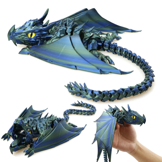 LehuoMaker dragon with articulated wings for dynamic desk poses.