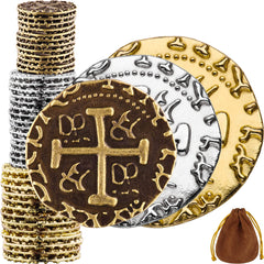 Leib Games large gold pirate coins with authentic metallic shine for cosplay