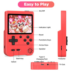 Leingee mini handheld FC game console side ports for easy charging and connection