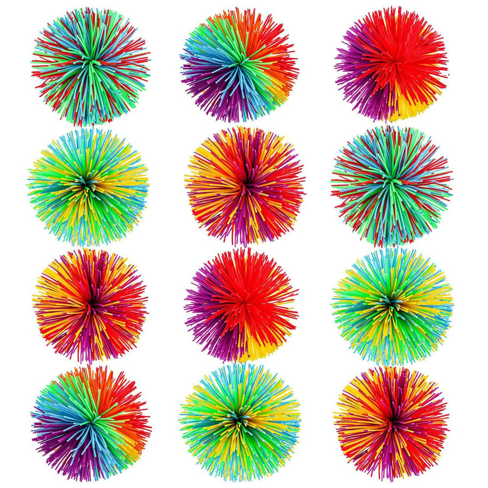 Leinuosen stringy ball rainbow pom for palm-sized stress relief and focus.