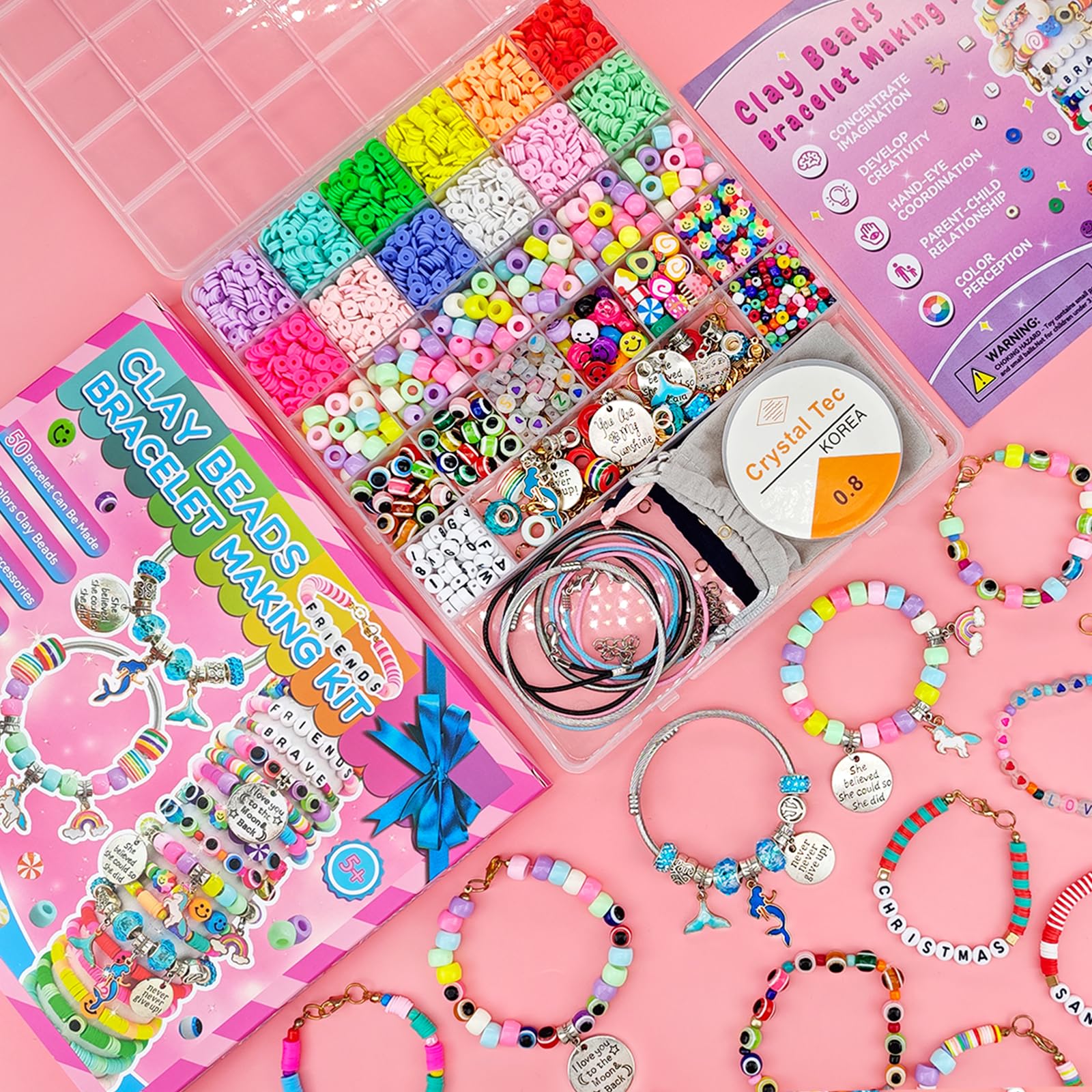 leitait bracelet kit beads collection, vibrant colors for endless jewelry ideas