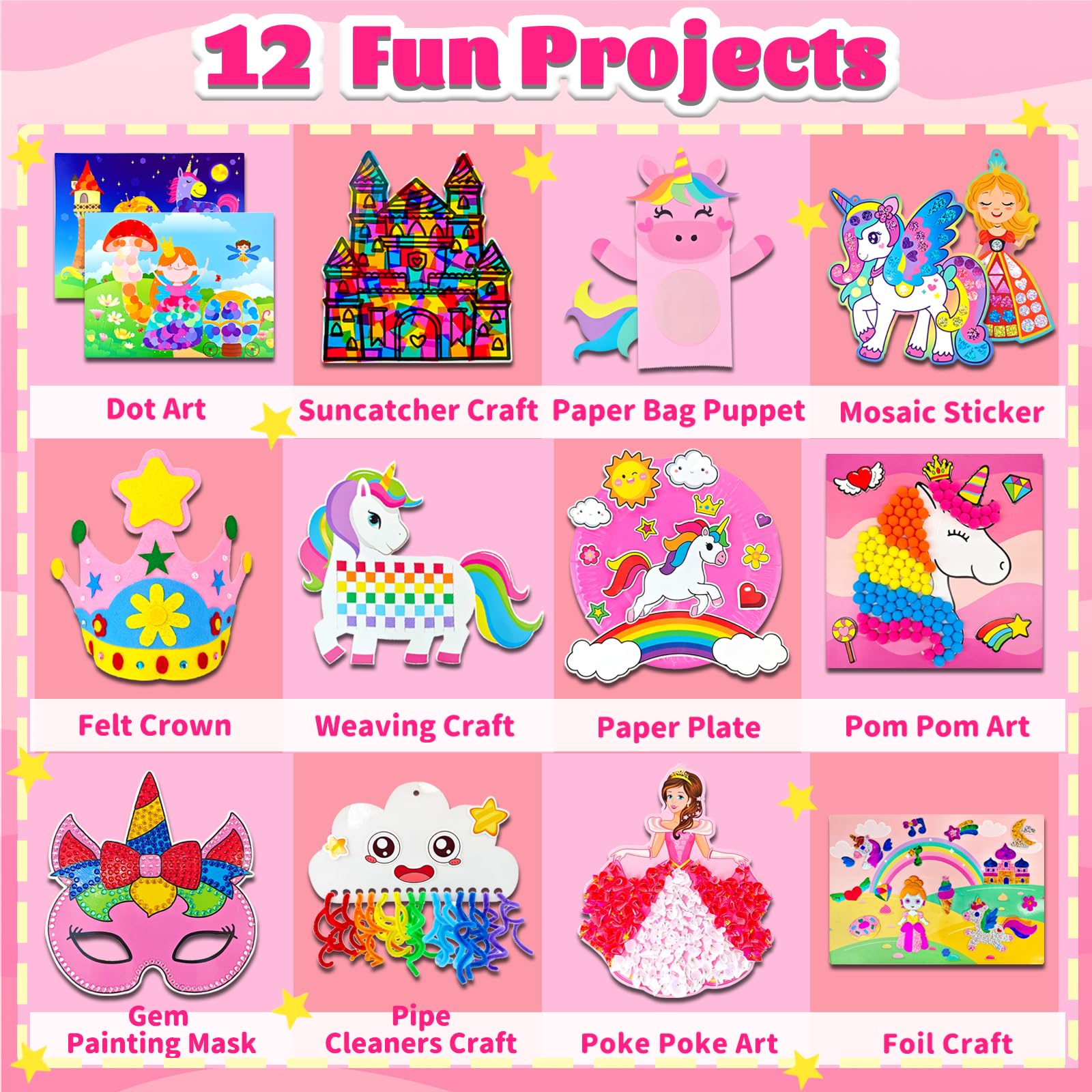 Leitait Unicorn Craft Box packaging shows individual kits for quick setup